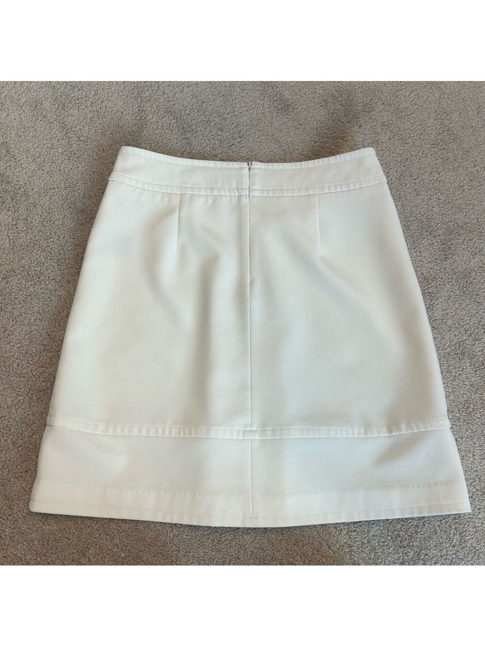 Sandra Angelozzi ivory light cream skirt front pleat Sz 38 - Picture 4 of 12